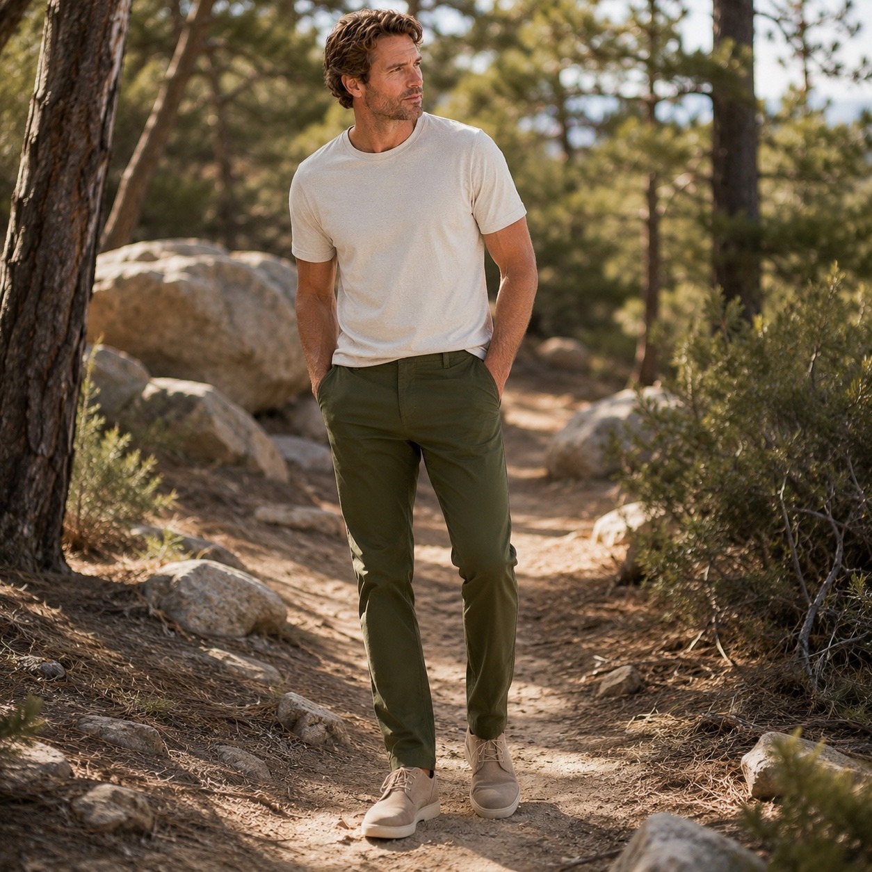 Foehn Brise Schoeller Chino Pant Mens 30x32 Olive Technical Performance $158